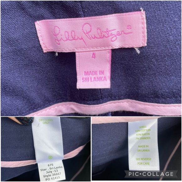 Lilly Pulitzer Luxury Solid True Navy Capri Pants size 4 - Picture 15 of 16